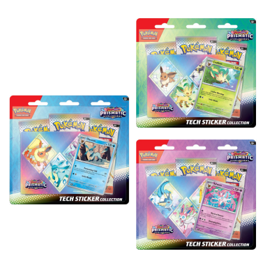 Pokémon Scarlet & Violet Prismatic Evolutions Tech Sticker Collection Set Pre-Order