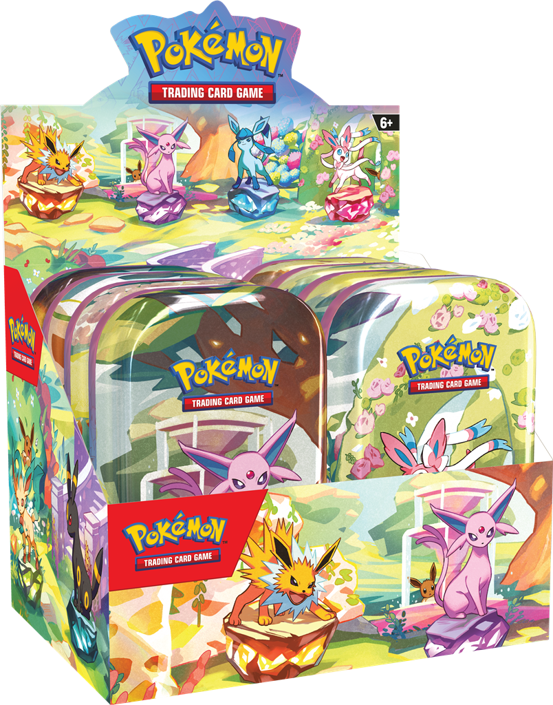 Pokémon Scarlet & Violet Prismatic Evolutions Mini Tin Display Pre-Order